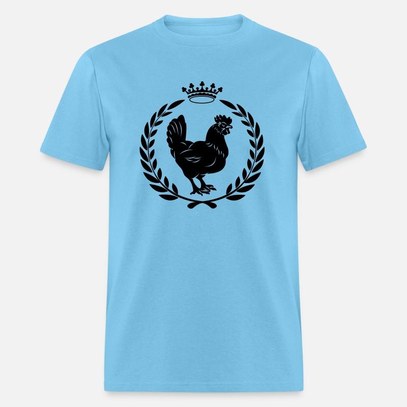 Chicken in laurel wreath with crown transparent sh