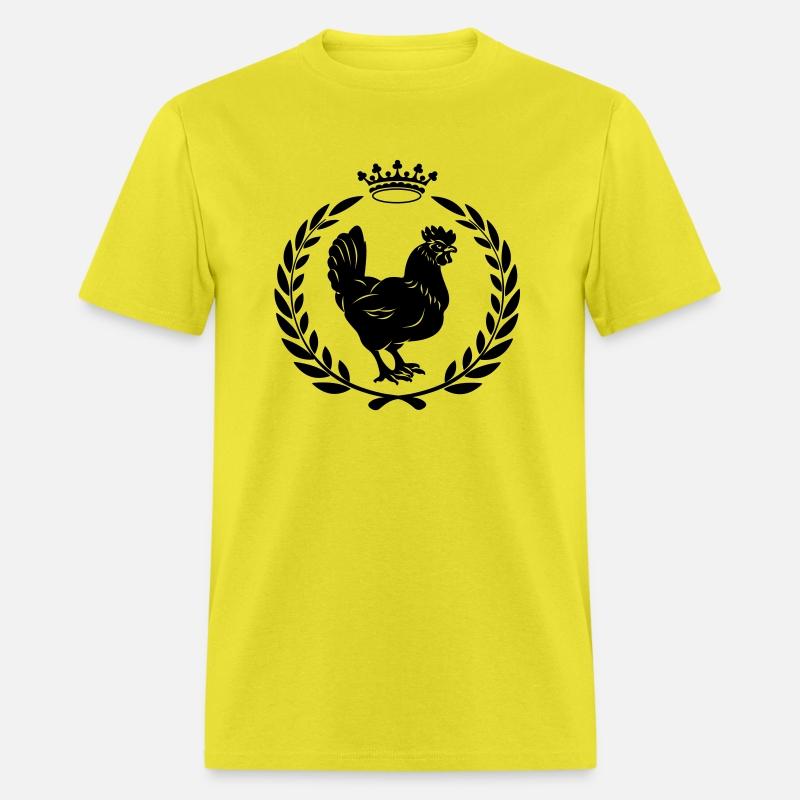 Chicken in laurel wreath with crown transparent sh
