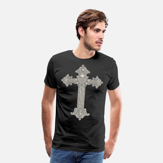 Christian wooden cross with heart