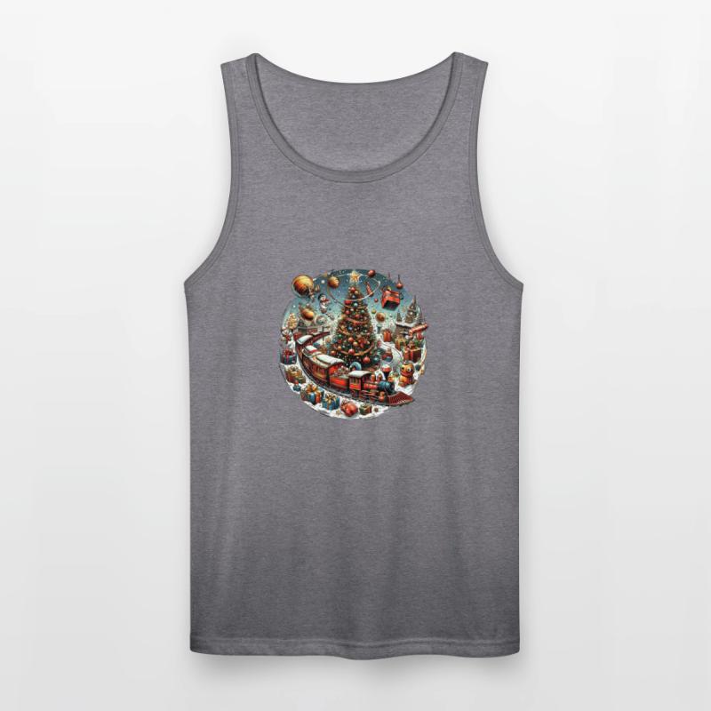 Christmas Toy Train Circling the Tree