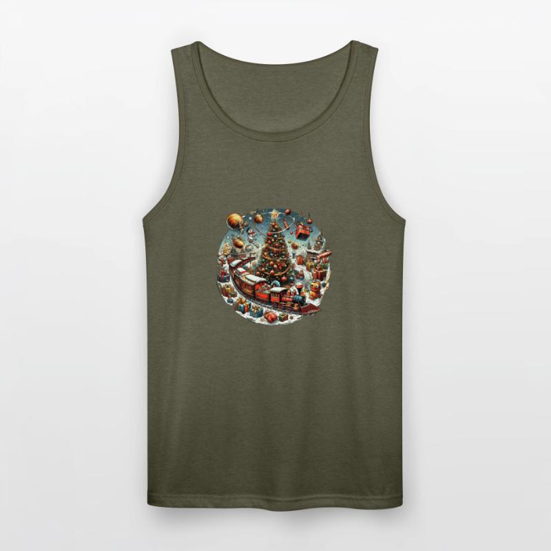 Christmas Toy Train Circling the Tree