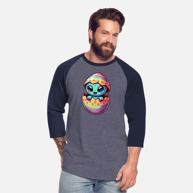 Colorful Alien Easter Egg Hatching Design