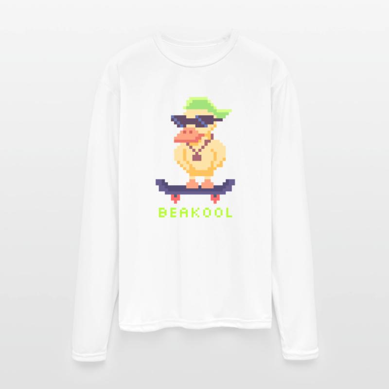 Cool Duck on Skateboard Pixel Art