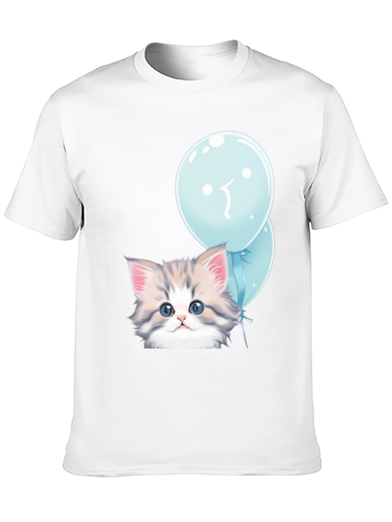 Cute Kitten with Balloons Graphic T-Shirt