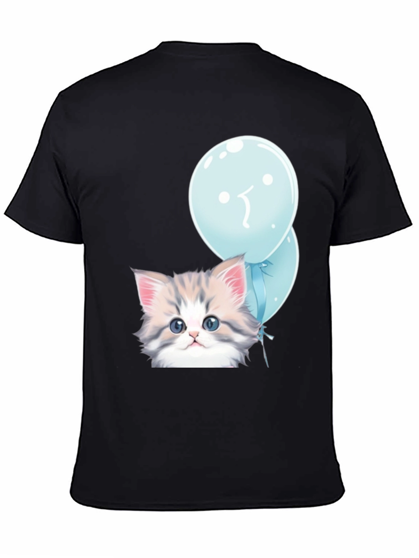 Cute Kitten with Balloons Graphic T-Shirt