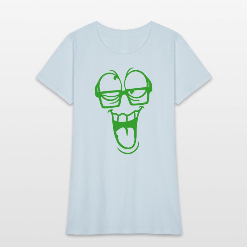 Crazy nerd face horn-rimmed glasses eyes grimace