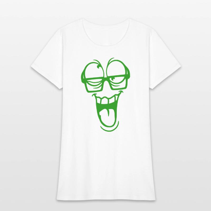 Crazy nerd face horn-rimmed glasses eyes grimace