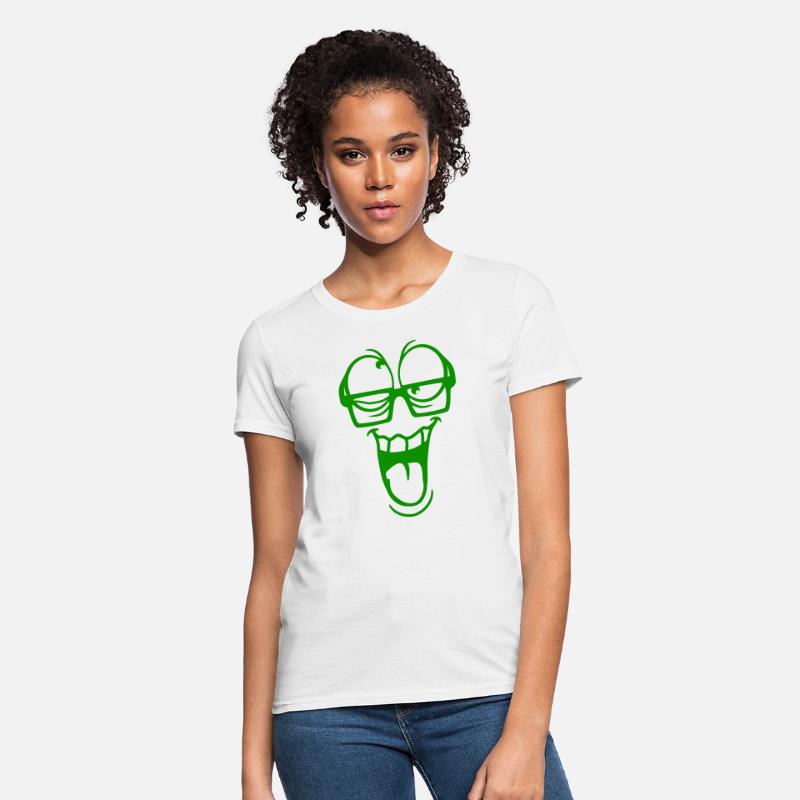 Crazy nerd face horn-rimmed glasses eyes grimace