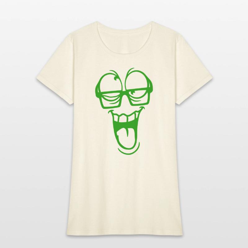 Crazy nerd face horn-rimmed glasses eyes grimace