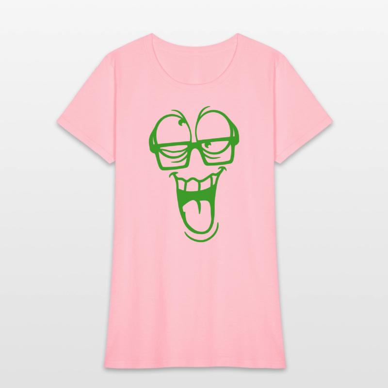 Crazy nerd face horn-rimmed glasses eyes grimace