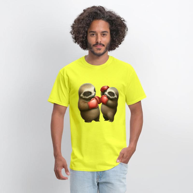 Cute baby sloths in a boxing match