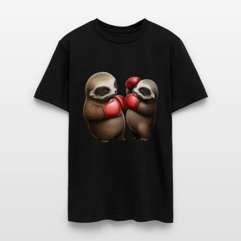 Cute baby sloths in a boxing match