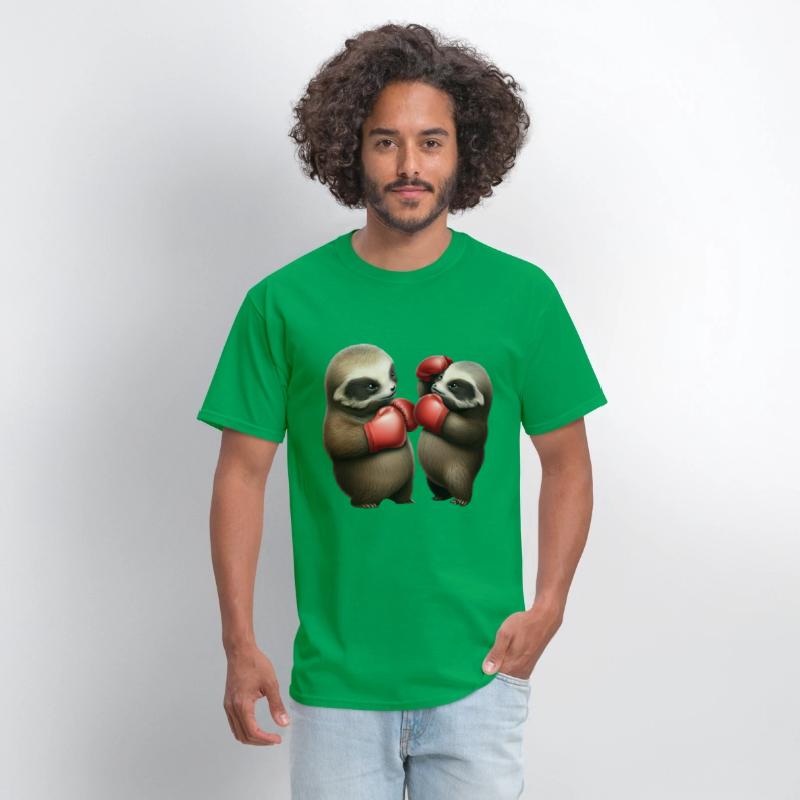 Cute baby sloths in a boxing match