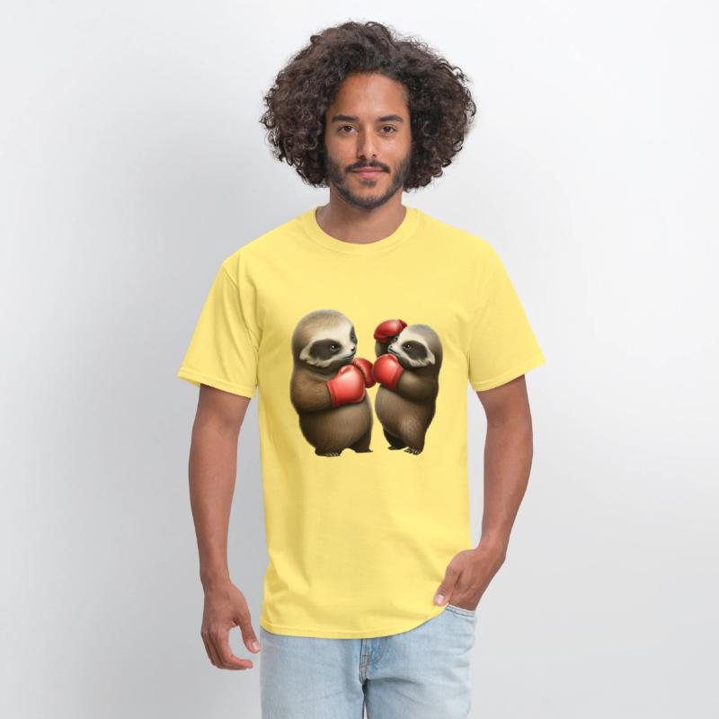 Cute baby sloths in a boxing match