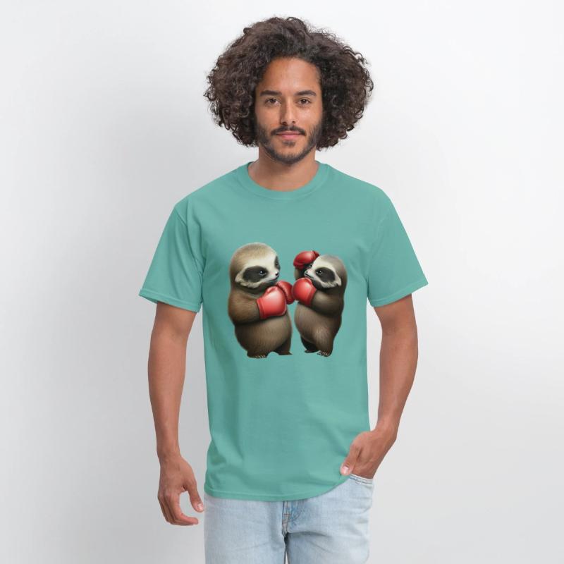 Cute baby sloths in a boxing match