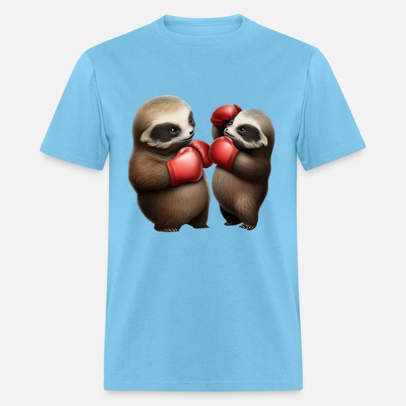 Cute baby sloths in a boxing match