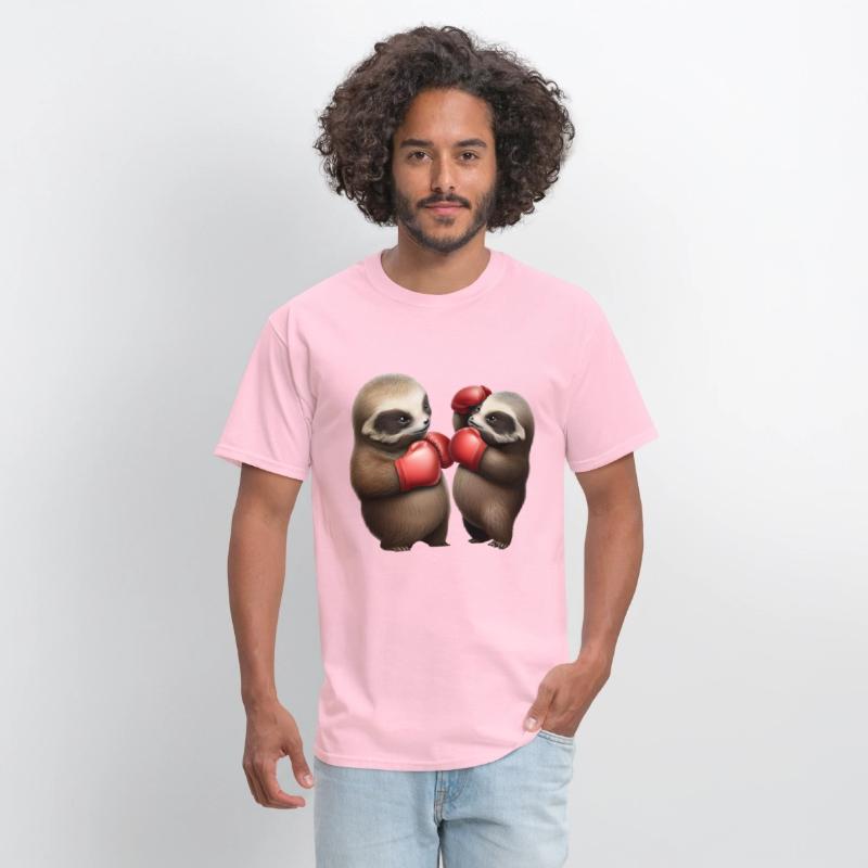 Cute baby sloths in a boxing match