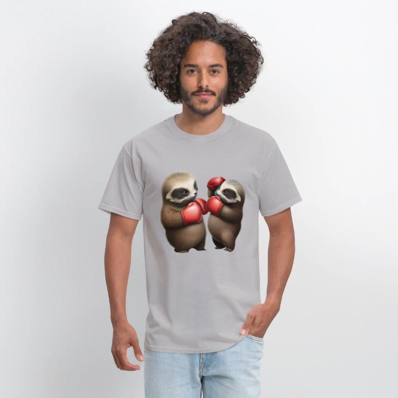 Cute baby sloths in a boxing match