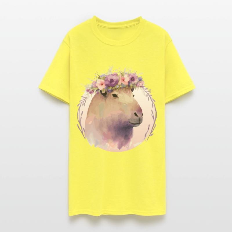 Cute Capybara Rodent Flower Crown Floral Watercolo
