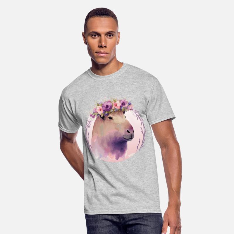 Cute Capybara Rodent Flower Crown Floral Watercolo