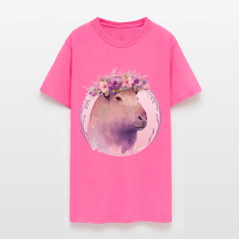 Cute Capybara Rodent Flower Crown Floral Watercolo