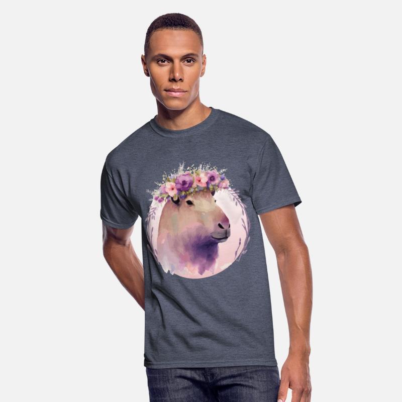 Cute Capybara Rodent Flower Crown Floral Watercolo