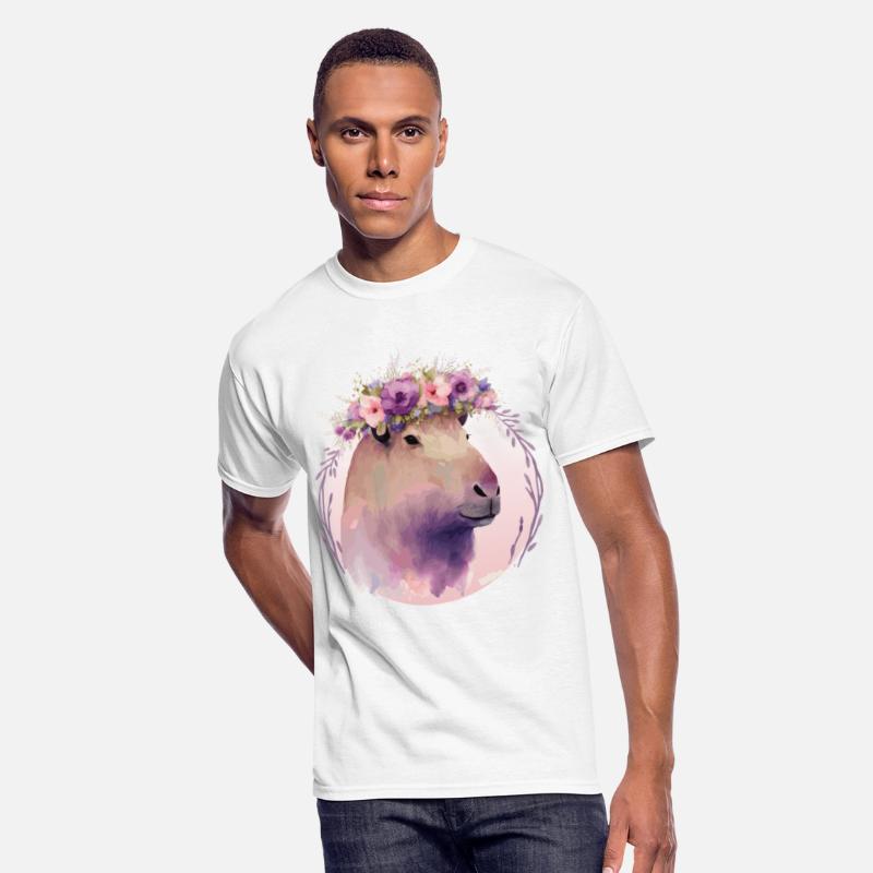 Cute Capybara Rodent Flower Crown Floral Watercolo