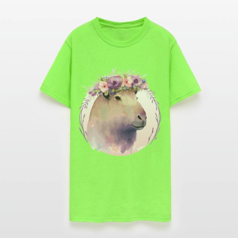 Cute Capybara Rodent Flower Crown Floral Watercolo