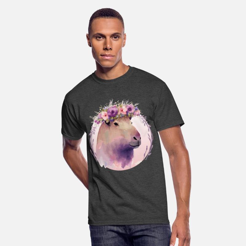 Cute Capybara Rodent Flower Crown Floral Watercolo