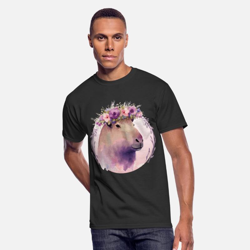 Cute Capybara Rodent Flower Crown Floral Watercolo