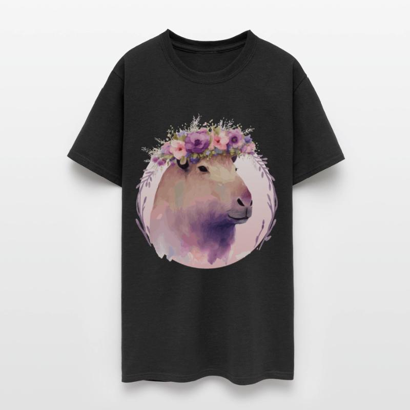 Cute Capybara Rodent Flower Crown Floral Watercolo