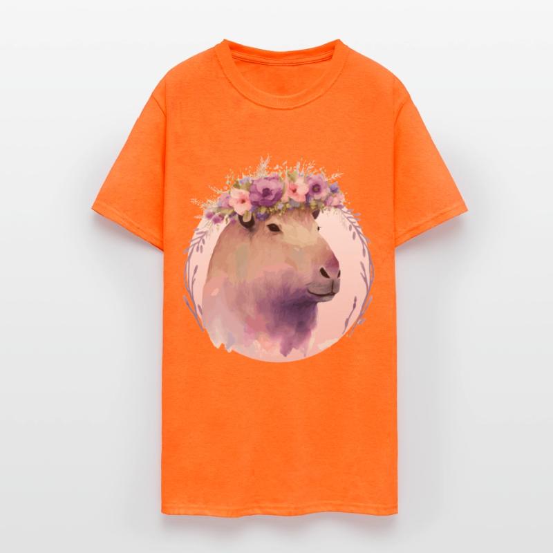 Cute Capybara Rodent Flower Crown Floral Watercolo