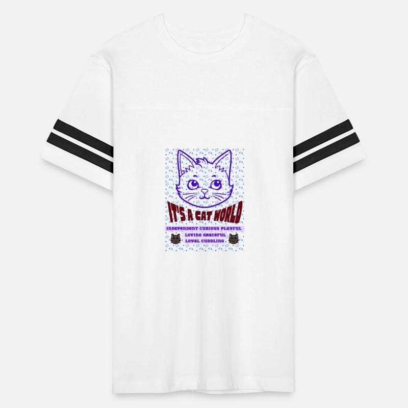 Cute Cat Sticker with Slogan "It's a Cat World"