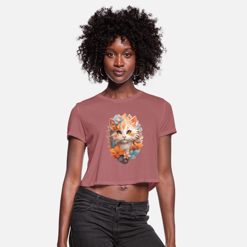 Cute Cat Watercolor Painting with Floral Splash