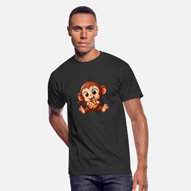 Cute Chimpanzee with Cookie Cartoon