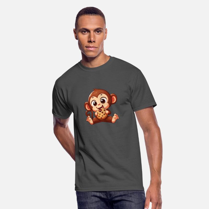 Cute Chimpanzee with Cookie Cartoon