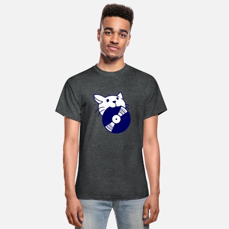 Cute DJ Cat Pet Kitten with Vinyl Record in Mouth