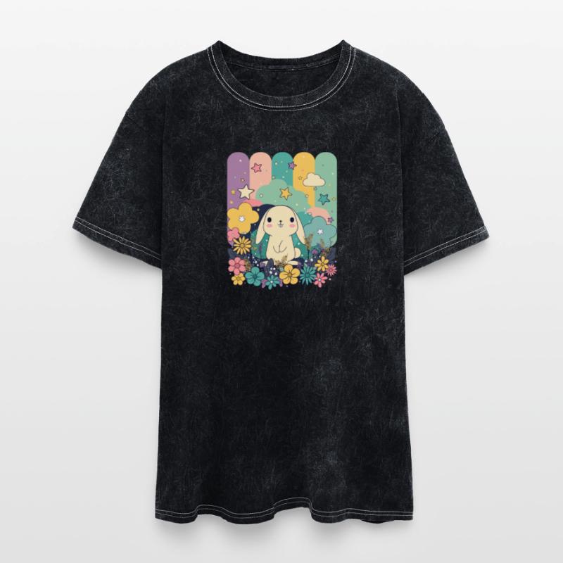 Cute Easter Bunny Surrounded By Flowers