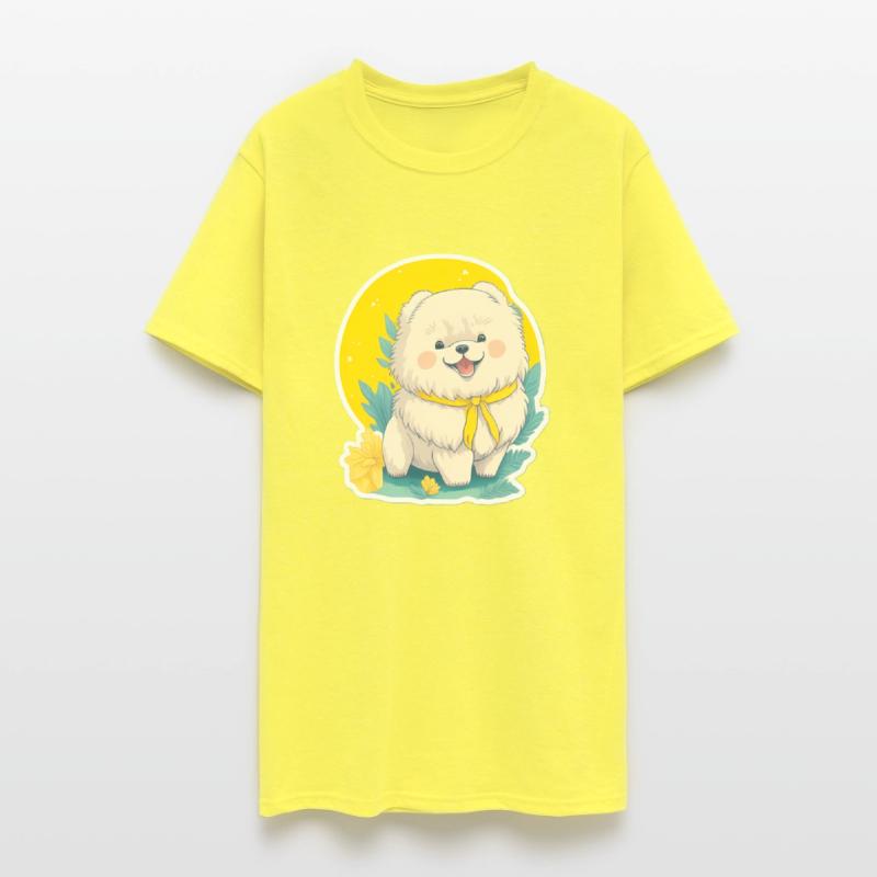 Cute fluffy happy baby dog