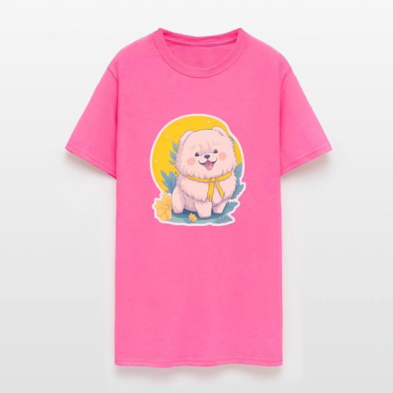 Cute fluffy happy baby dog