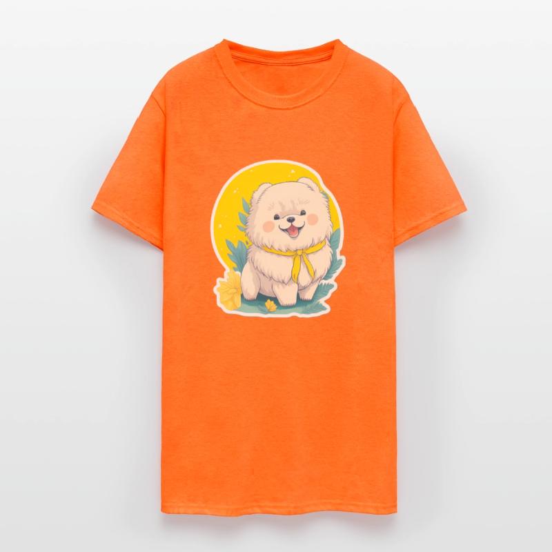 Cute fluffy happy baby dog