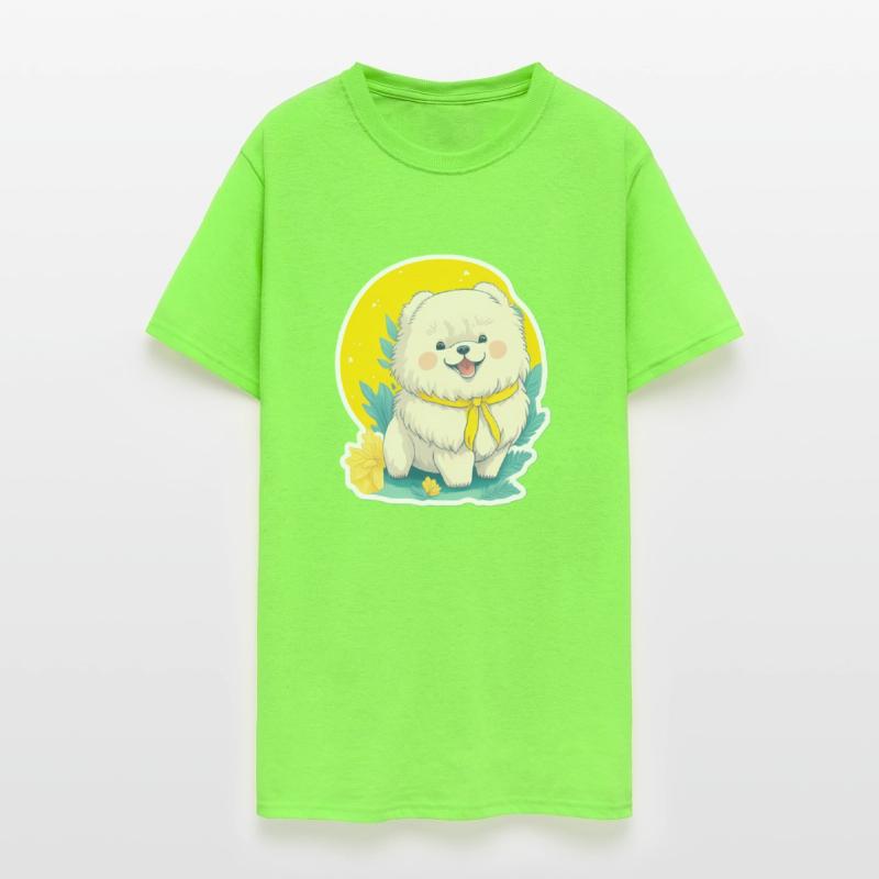 Cute fluffy happy baby dog