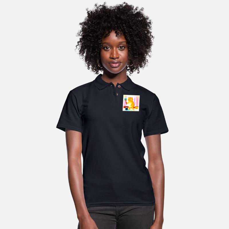 Cute Painting Of A Cat Holding A Brush. Buy Now