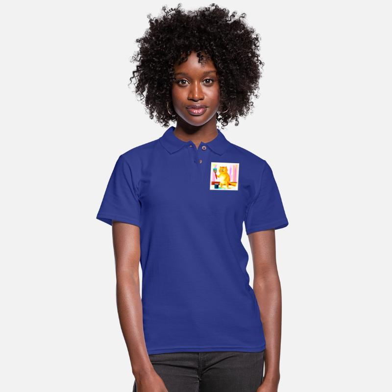 Cute Painting Of A Cat Holding A Brush. Buy Now