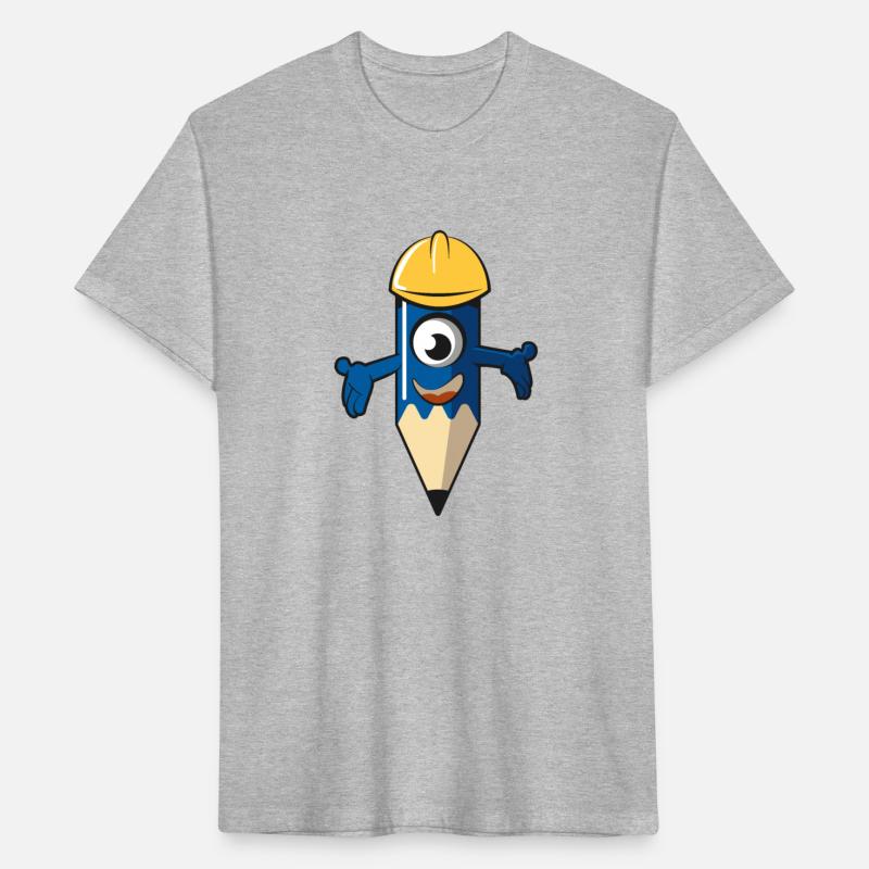 cute short flat pencil with a project helmet