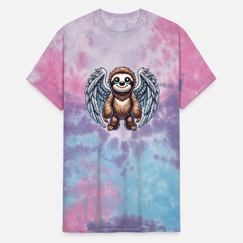 Cute sloth angel wings cartoon style sweet