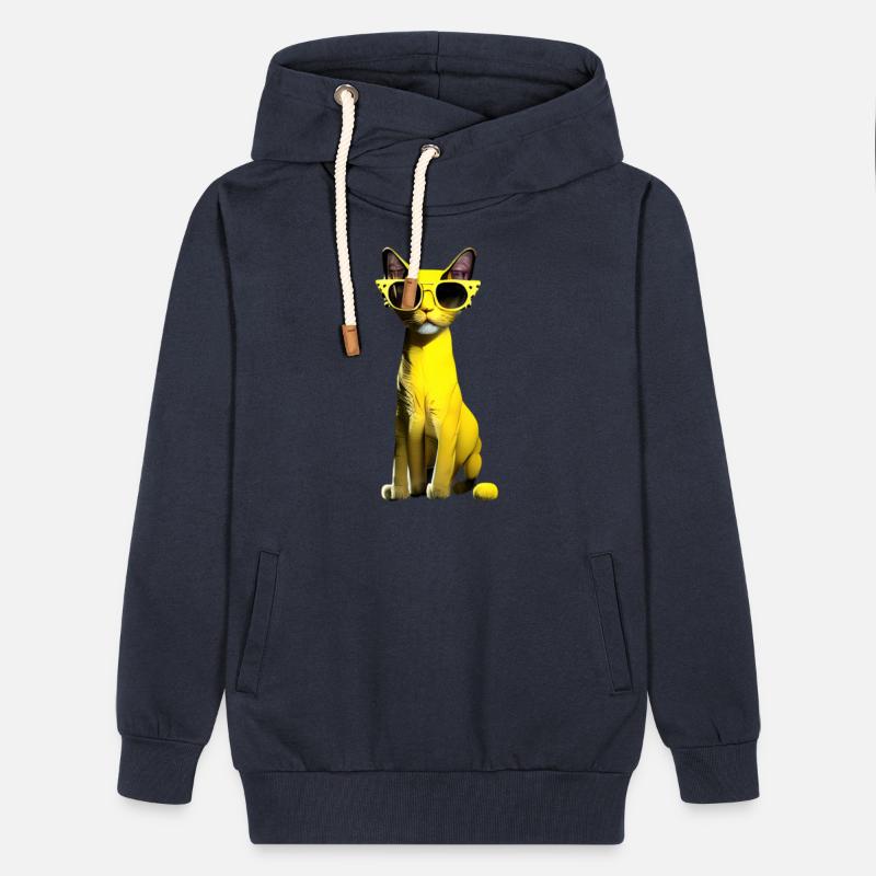 Cute yellow cat wearing yellow glasses.