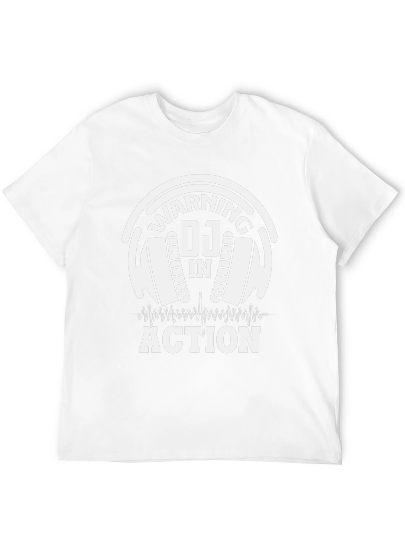 Warning DJ In Action T-Shirt Black