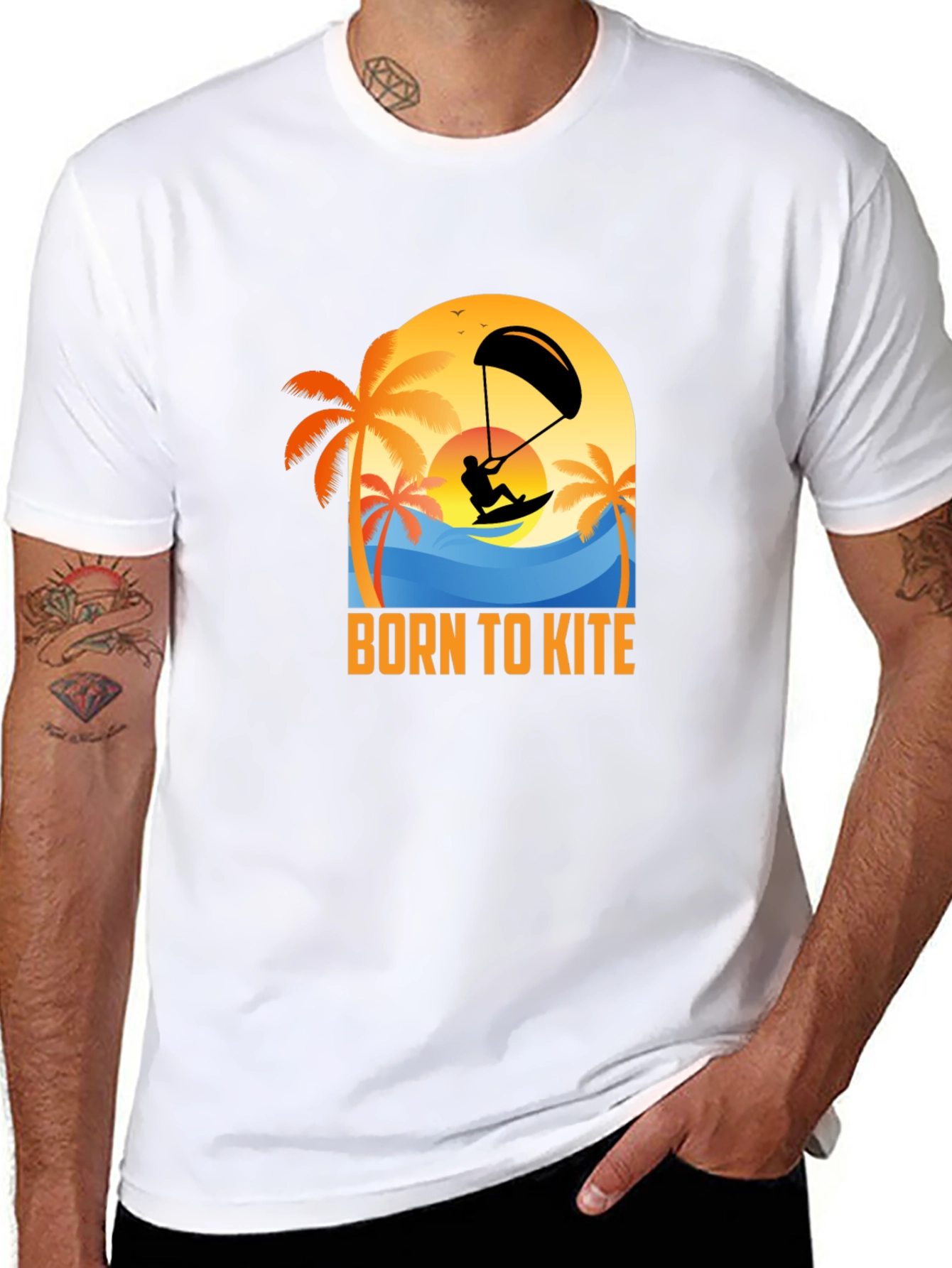 Born to Kite T-Shirt: Kitesurfing Beach Design