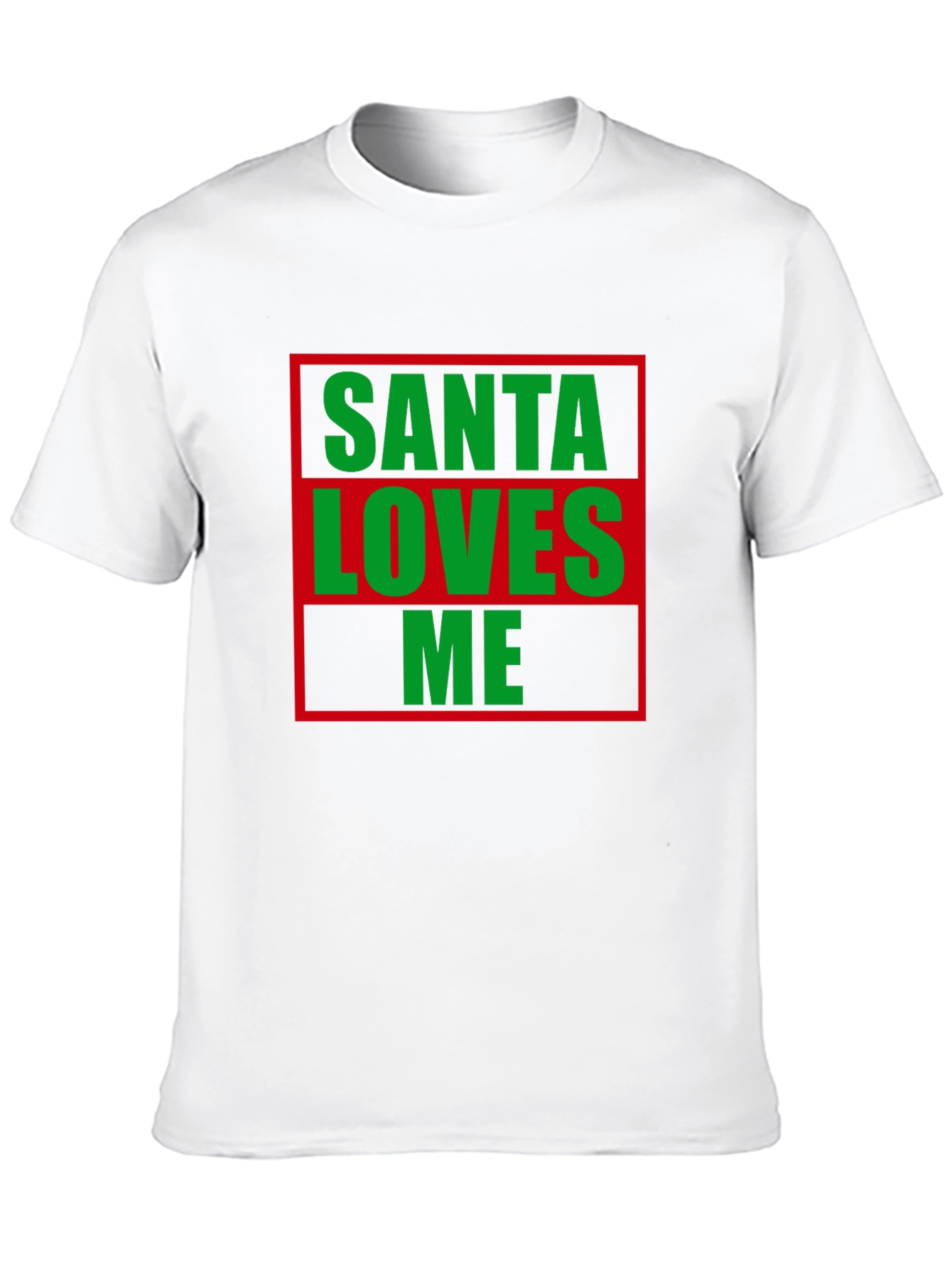 Santa Loves Me Christmas T-Shirt Holiday Tee